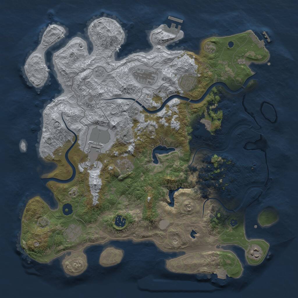 Rust Map: Procedural Map, Size: 4000, Seed: 14523578, 15 Monuments