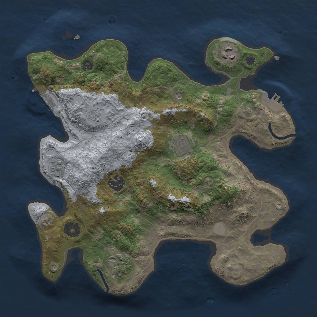 Rust Map: Procedural Map, Size: 3000, Seed: 5140783, 14 Monuments