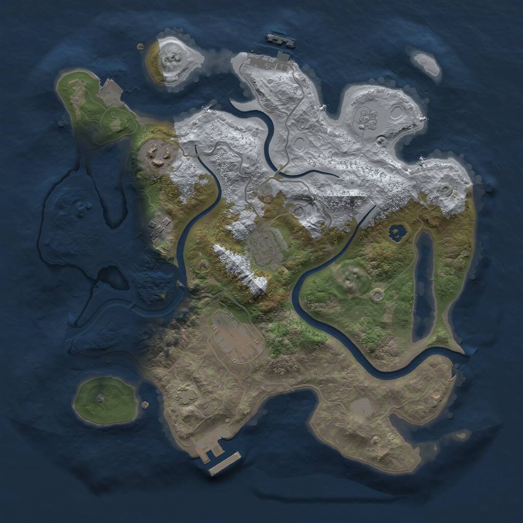 Rust Map: Procedural Map, Size: 3000, Seed: 78262, 10 Monuments