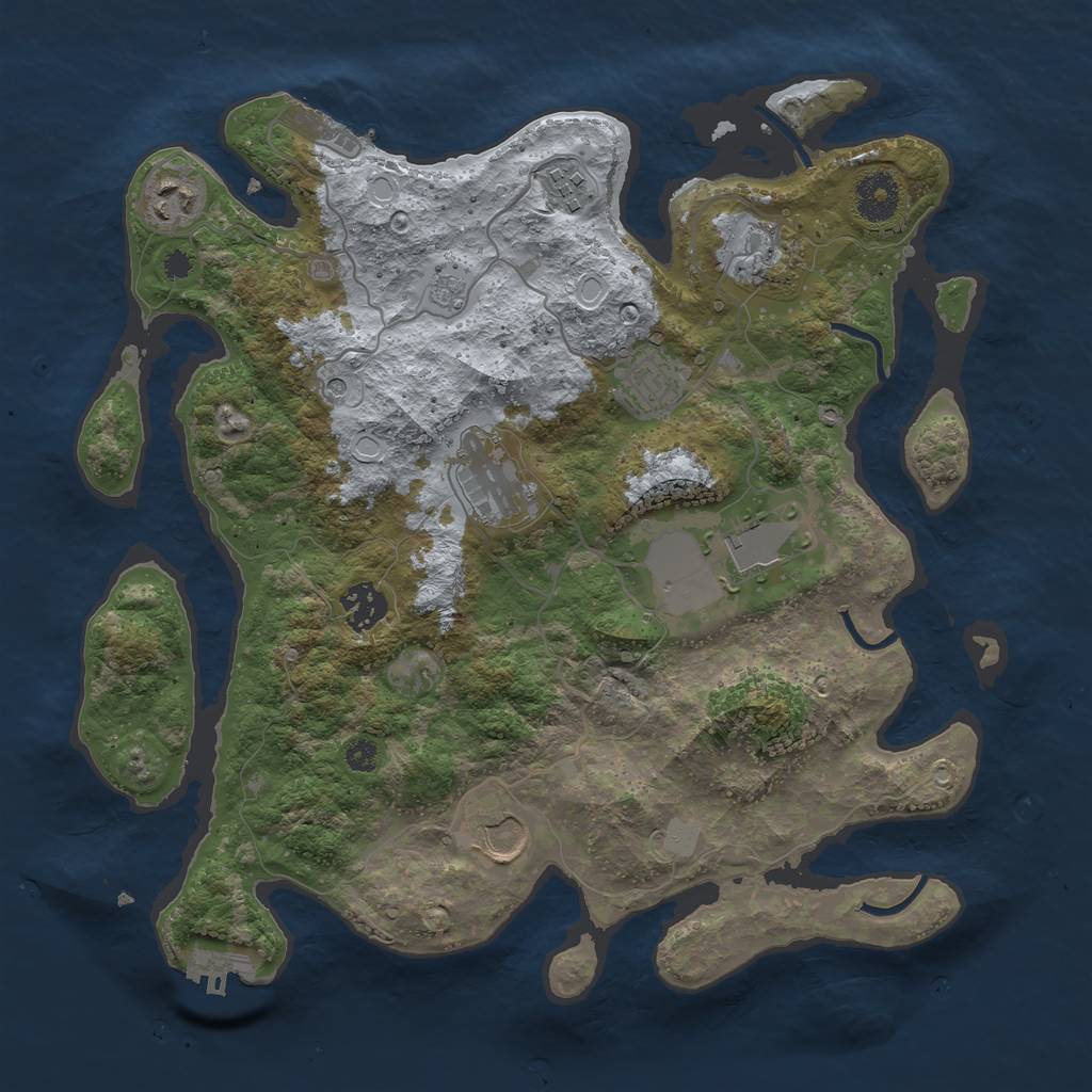 Rust Map: Procedural Map, Size: 3500, Seed: 96178717, 17 Monuments