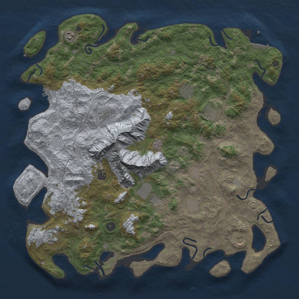 Rust Map: Procedural Map, Size: 5000, Seed: 69696901, 20 Monuments