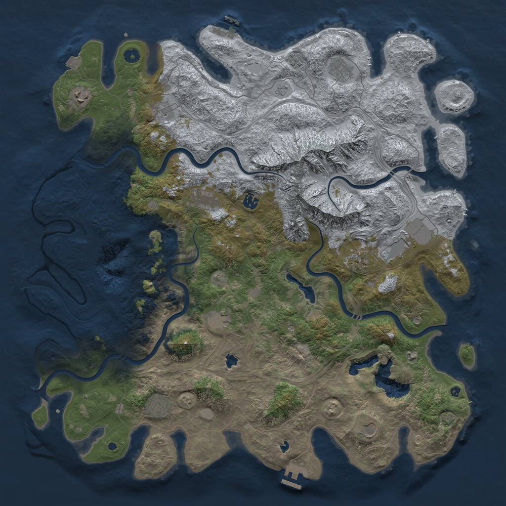 Rust Map: Procedural Map, Size: 5000, Seed: 85799, 17 Monuments