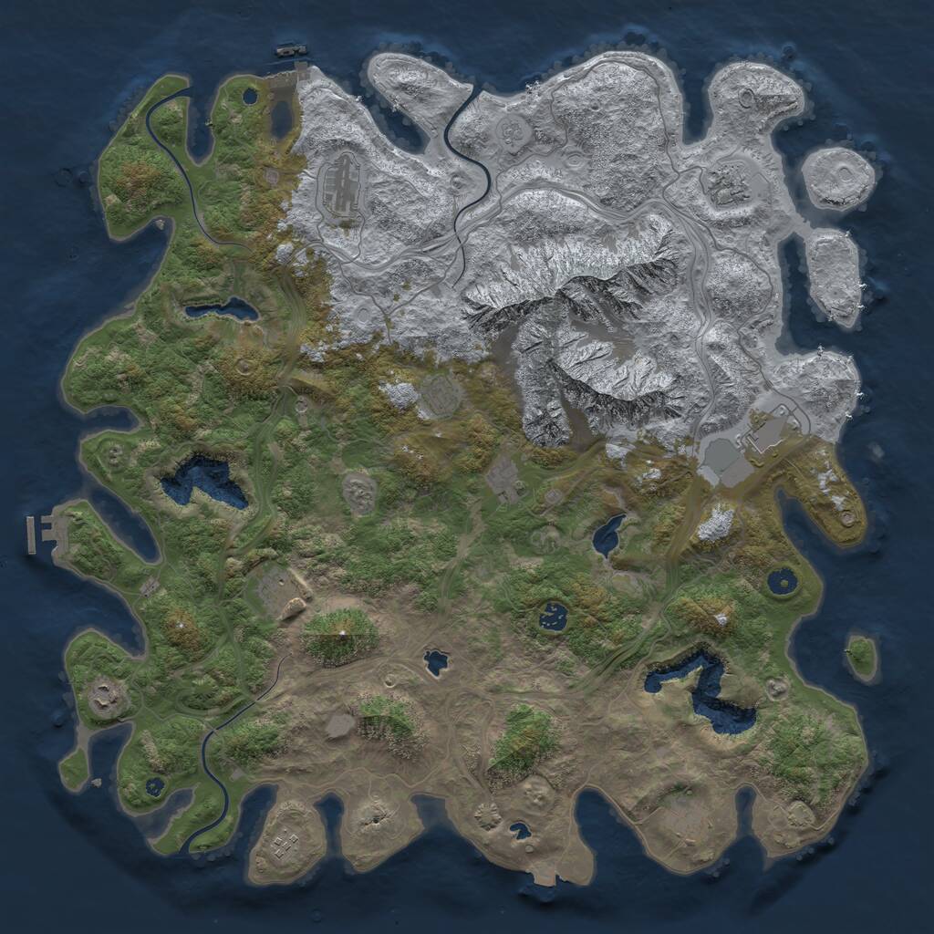 Rust Map: Procedural Map, Size: 5000, Seed: 85799, 16 Monuments