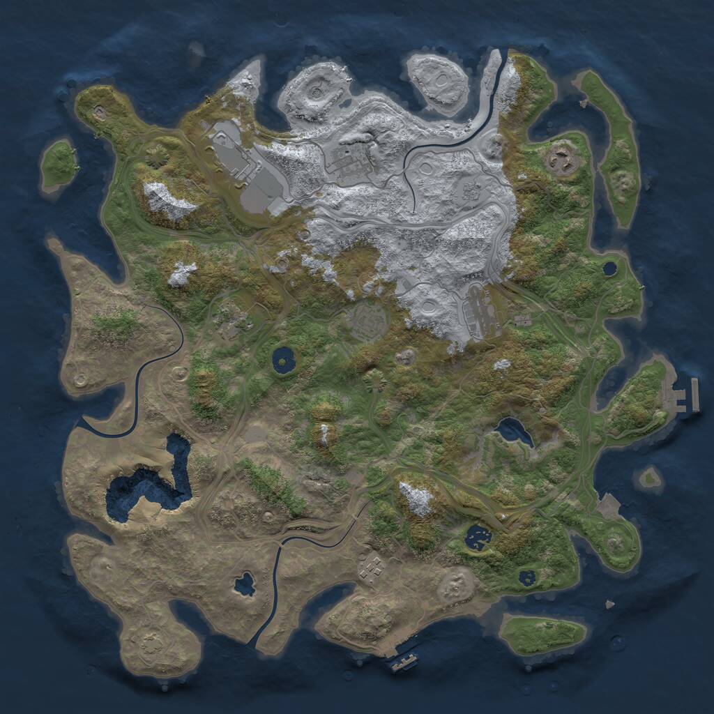 Rust Map: Procedural Map, Size: 4250, Seed: 353718386, 14 Monuments