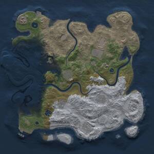 Thumbnail Rust Map: Procedural Map, Size: 3700, Seed: 1652740023, 17 Monuments