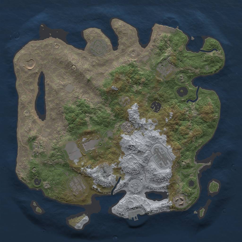 Rust Map: Procedural Map, Size: 3500, Seed: 1766864131, 19 Monuments