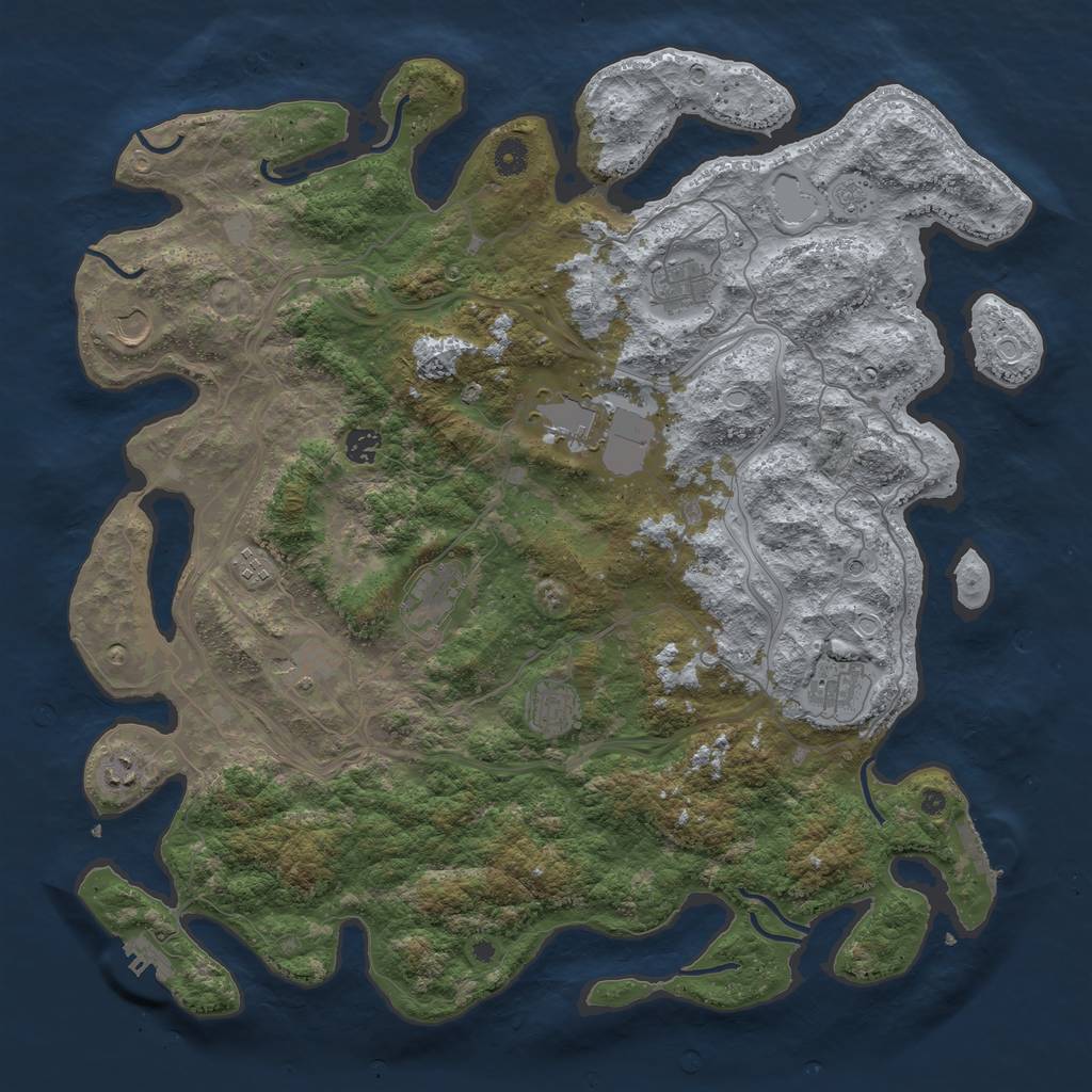 Rust Map: Procedural Map, Size: 4500, Seed: 1732702817, 17 Monuments