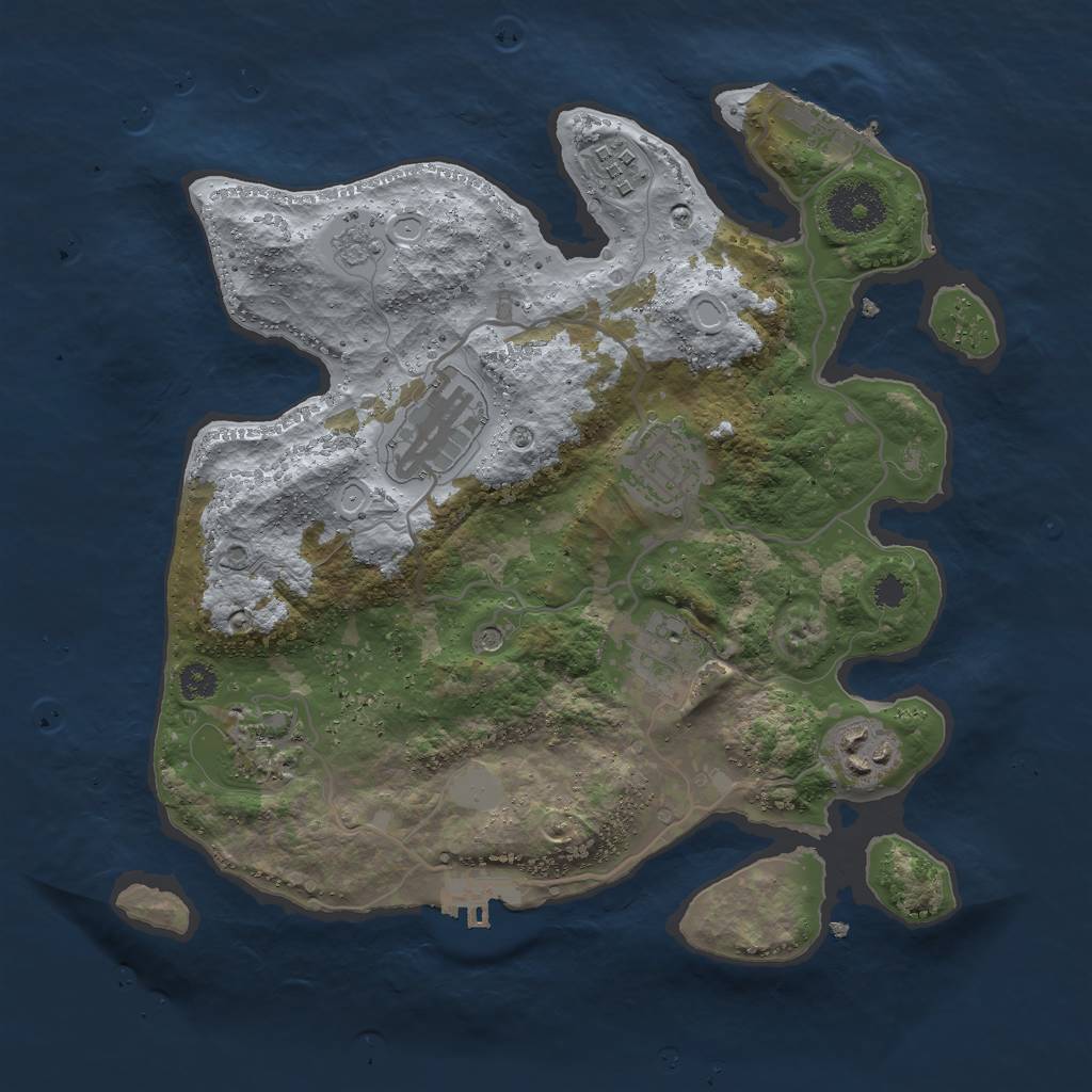 Rust Map: Procedural Map, Size: 3000, Seed: 12769, 15 Monuments