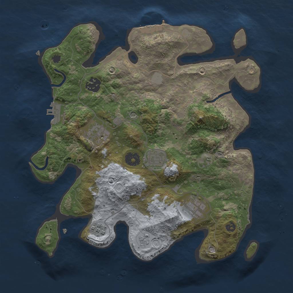 Rust Map: Procedural Map, Size: 3000, Seed: 546855, 14 Monuments
