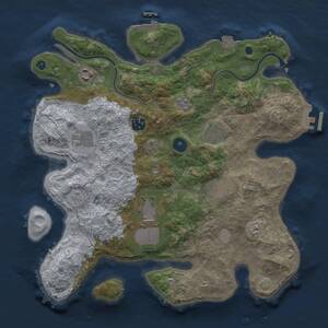 Thumbnail Rust Map: Procedural Map, Size: 3500, Seed: 1114362797, 13 Monuments