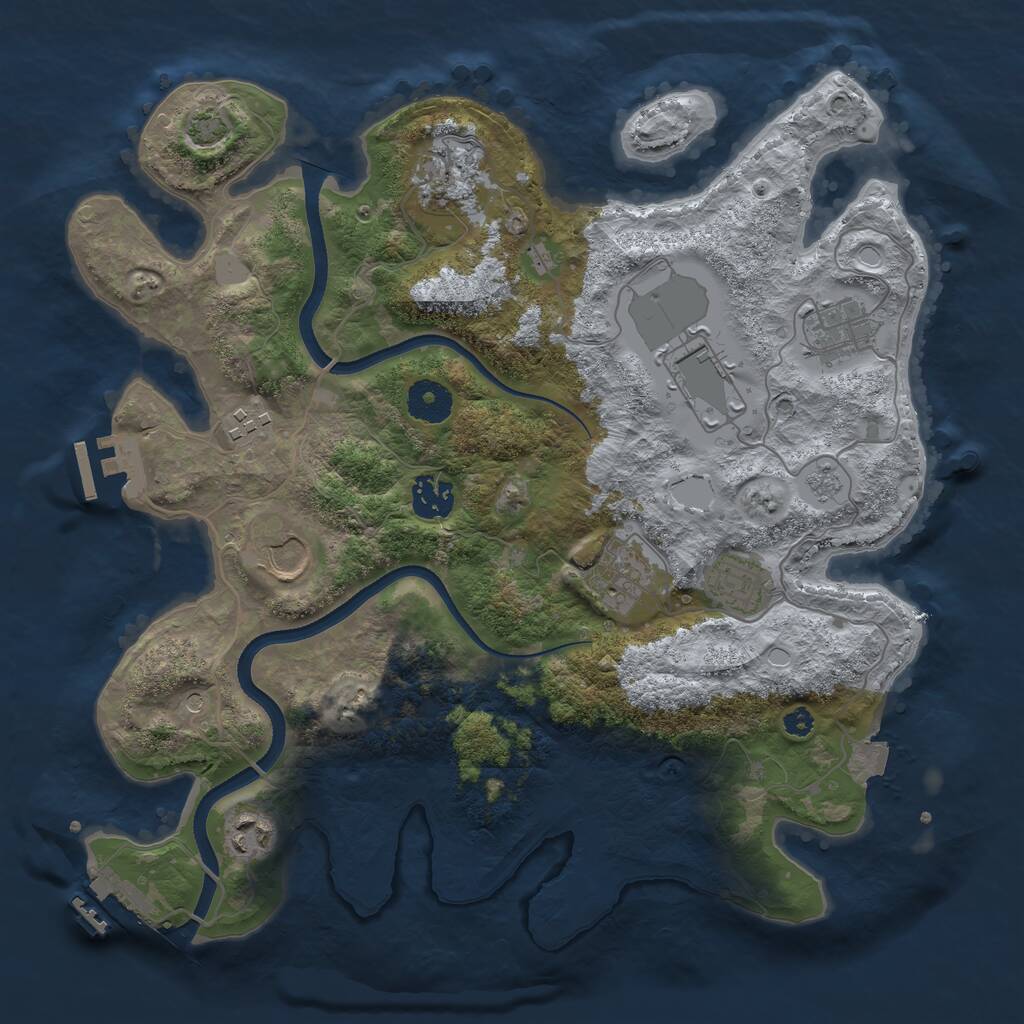 Rust Map: Procedural Map, Size: 3500, Seed: 1585954157, 15 Monuments