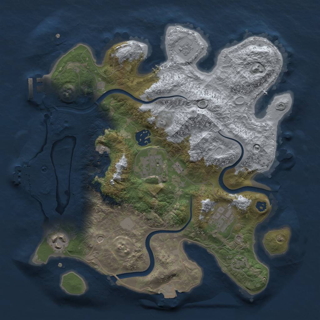 Rust Map: Procedural Map, Size: 3000, Seed: 182271209, 11 Monuments