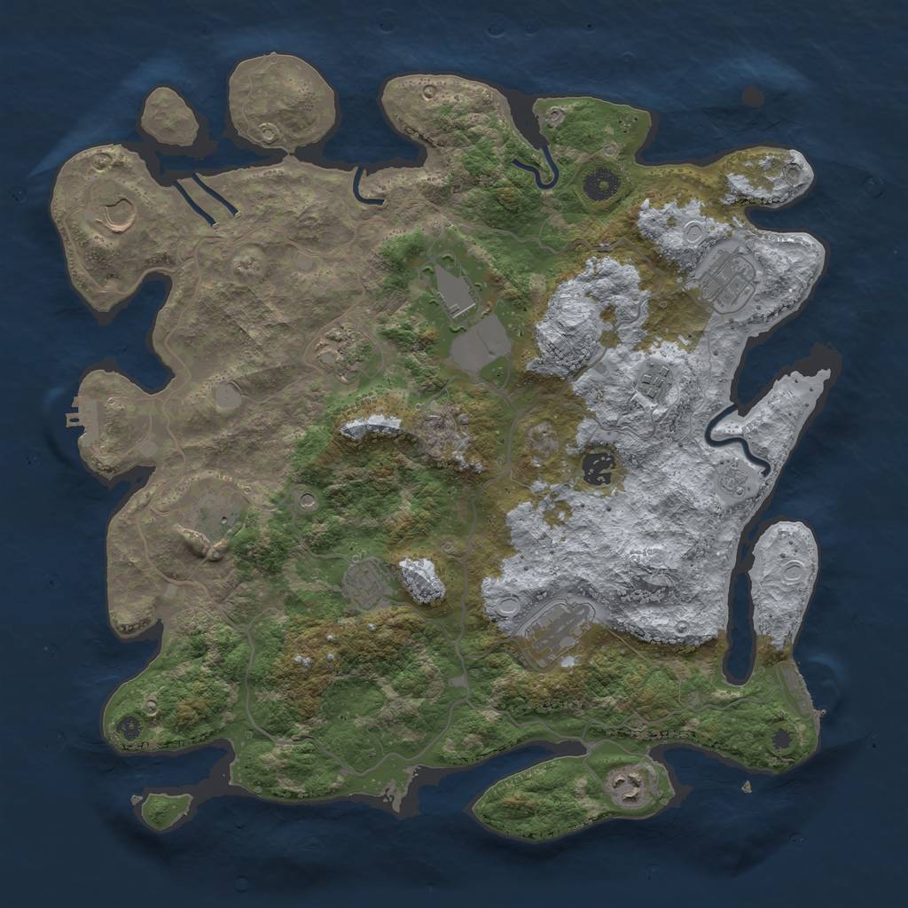 Rust Map: Procedural Map, Size: 4000, Seed: 982316145, 19 Monuments