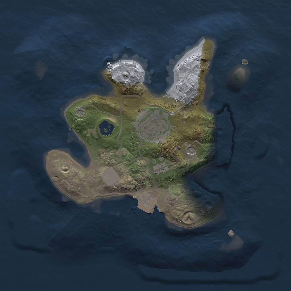 Rust Map: Procedural Map, Size: 2000, Seed: 1968418, 3 Monuments