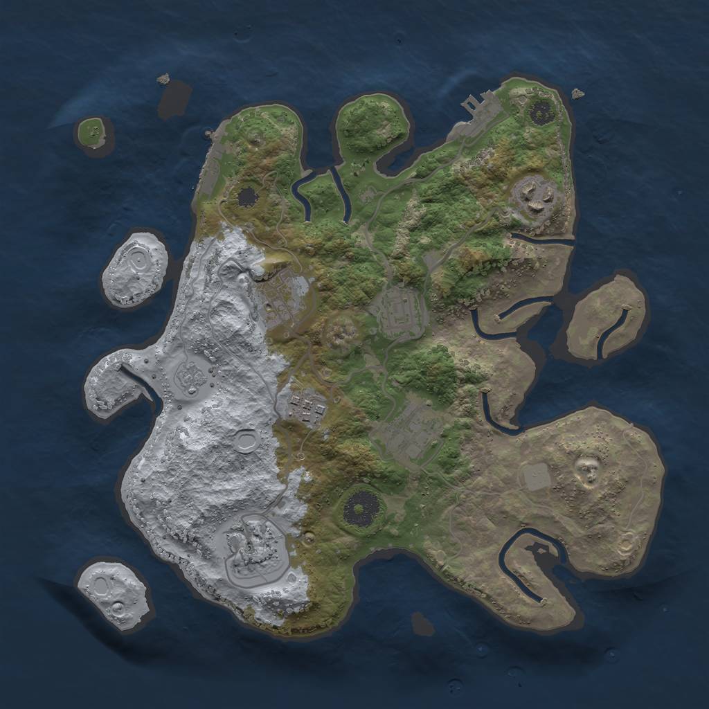 Rust Map: Procedural Map, Size: 3000, Seed: 24846, 14 Monuments