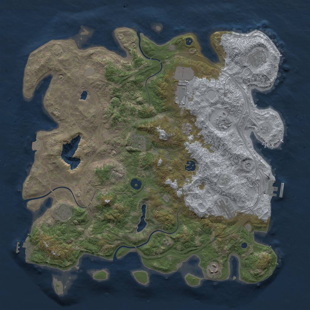 Rust Map: Procedural Map, Size: 4250, Seed: 876681241, 15 Monuments