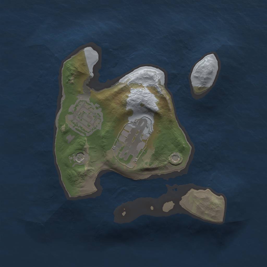 Rust Map: Barren, Size: 1750, Seed: 6636363, 5 Monuments
