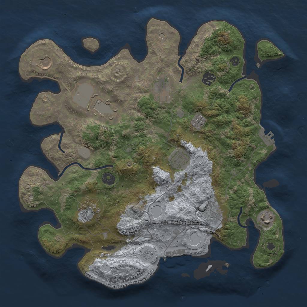 Rust Map: Procedural Map, Size: 3500, Seed: 42502125, 18 Monuments
