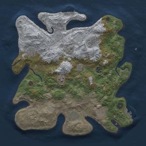 Thumbnail Rust Map: Procedural Map, Size: 3459, Seed: 34653462, 17 Monuments