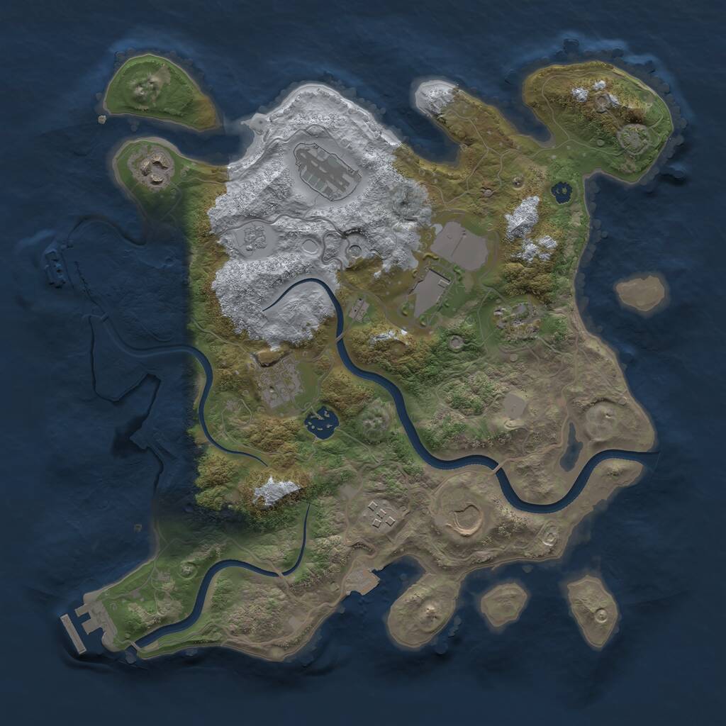 Rust Map: Procedural Map, Size: 3500, Seed: 63165896, 14 Monuments
