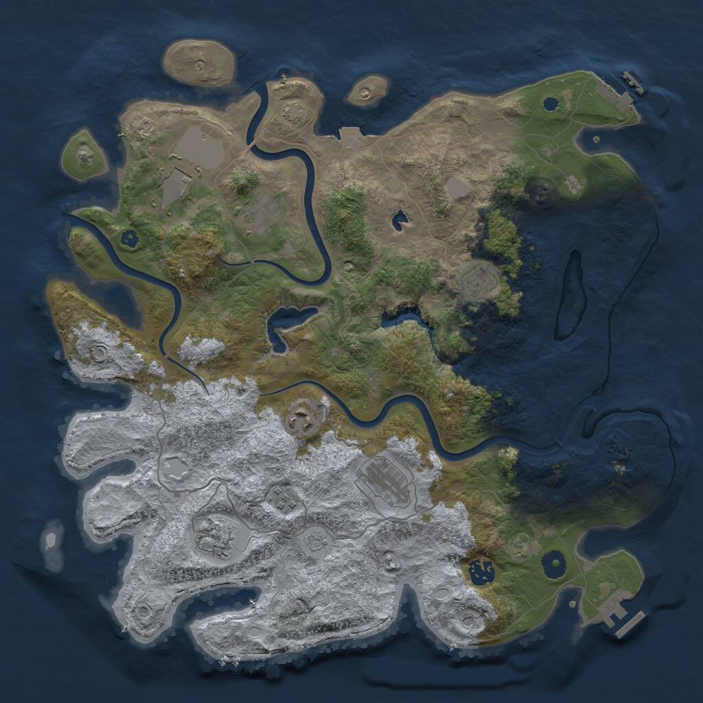Rust Map: Procedural Map, Size: 4000, Seed: 5165341, 14 Monuments