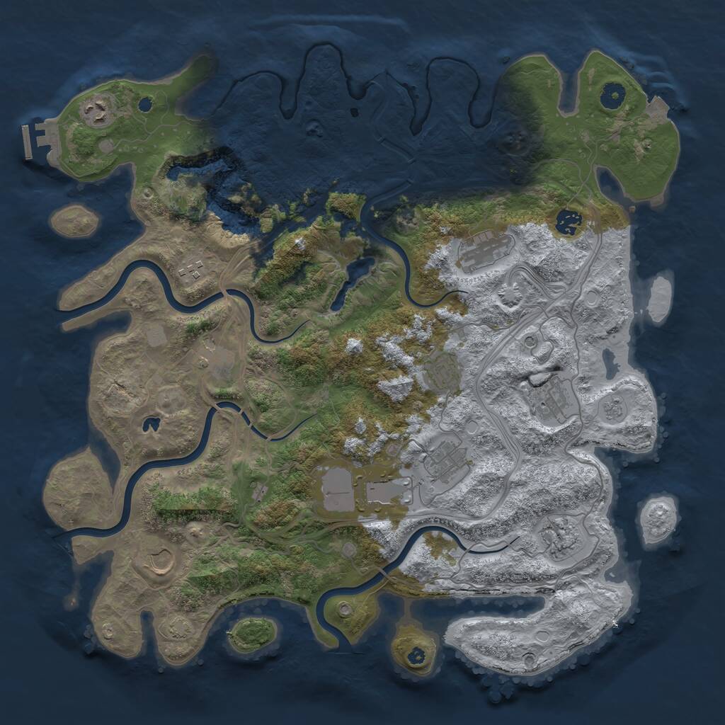 Rust Map: Procedural Map, Size: 4250, Seed: 1204738452, 16 Monuments