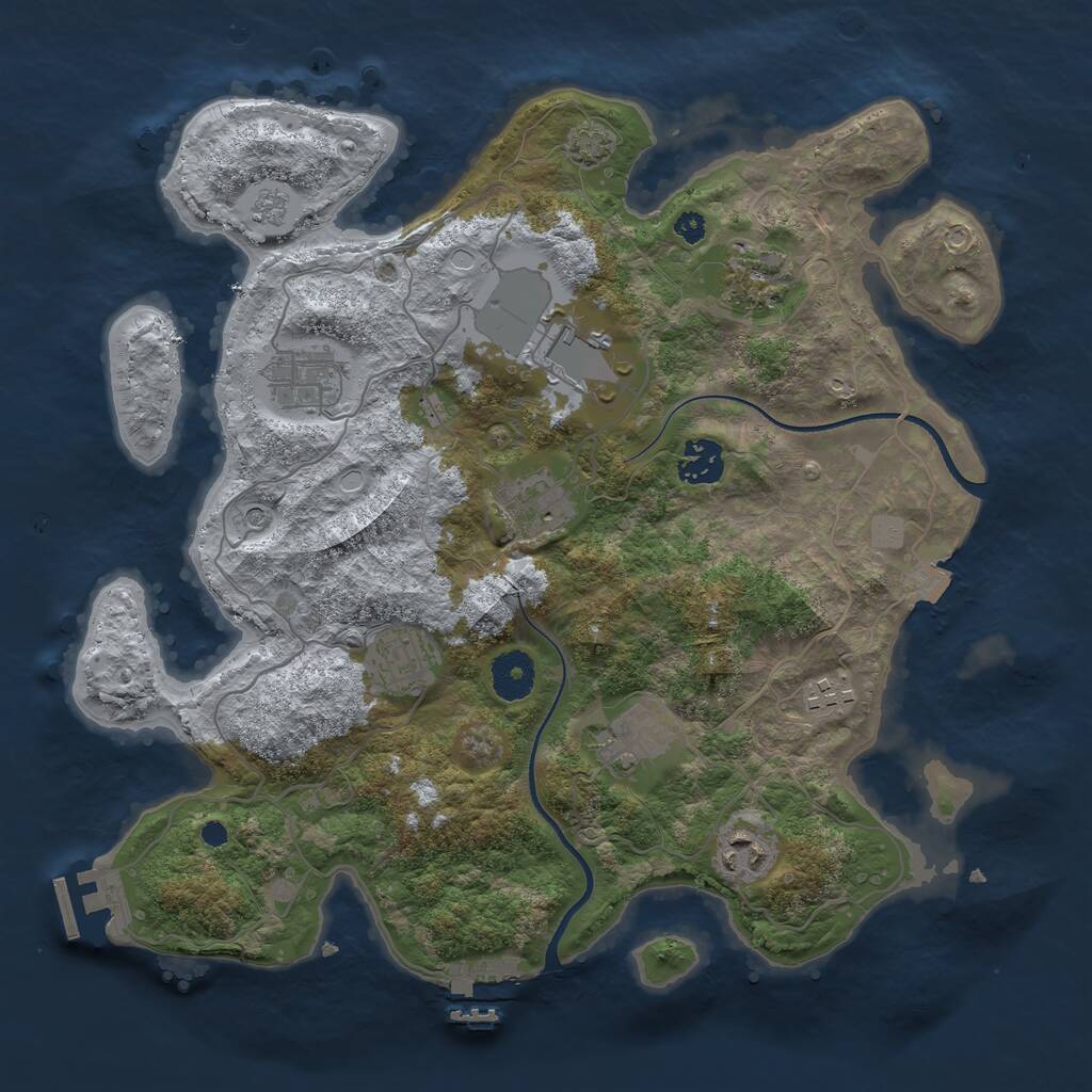 Rust Map: Procedural Map, Size: 3500, Seed: 51095241, 15 Monuments