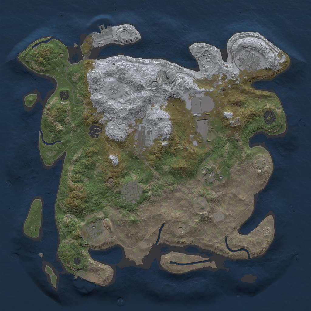 Rust Map: Procedural Map, Size: 3500, Seed: 51598400, 15 Monuments