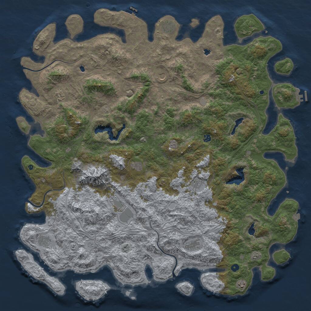 Rust Map: Procedural Map, Size: 6000, Seed: 84571748, 17 Monuments