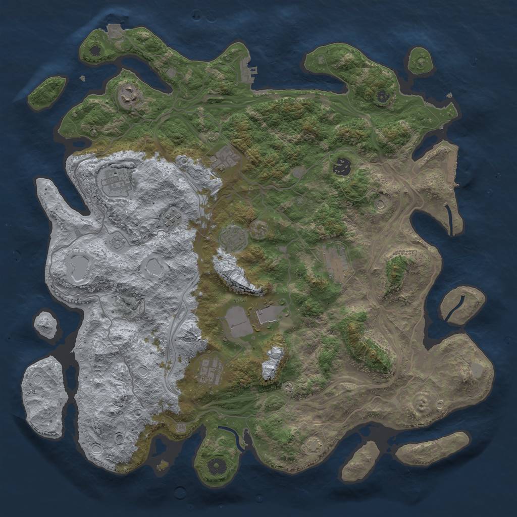Rust Map: Procedural Map, Size: 4300, Seed: 4567, 17 Monuments
