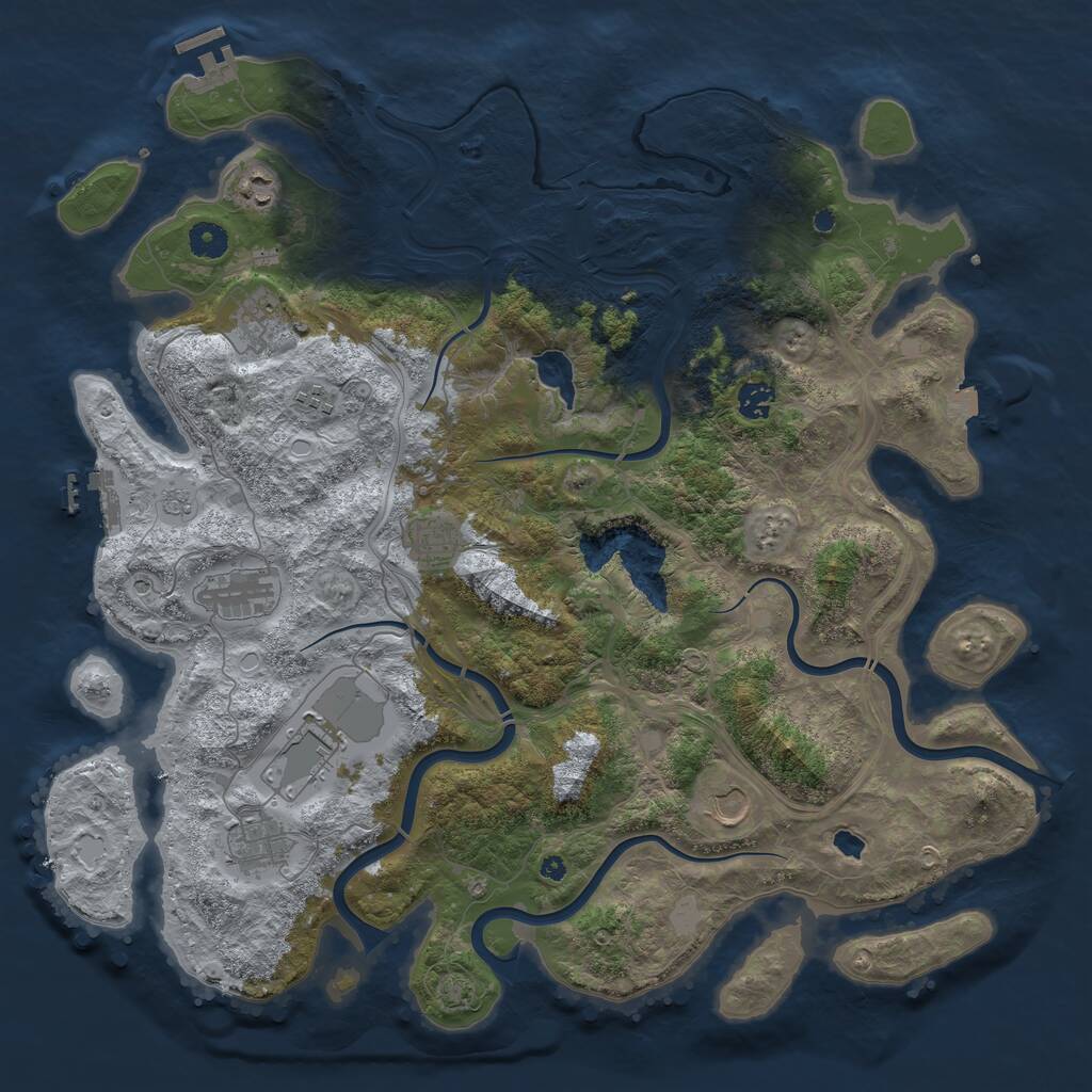 Rust Map: Procedural Map, Size: 4300, Seed: 4567, 15 Monuments