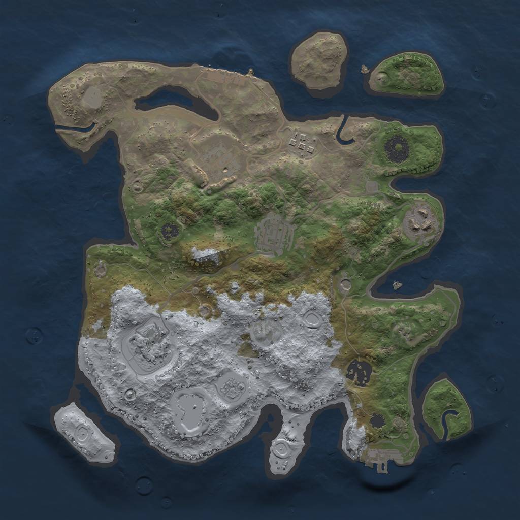 Rust Map: Procedural Map, Size: 3000, Seed: 29556, 15 Monuments