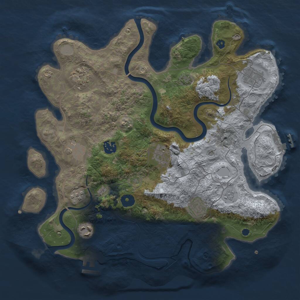 Rust Map: Procedural Map, Size: 3400, Seed: 329410, 14 Monuments