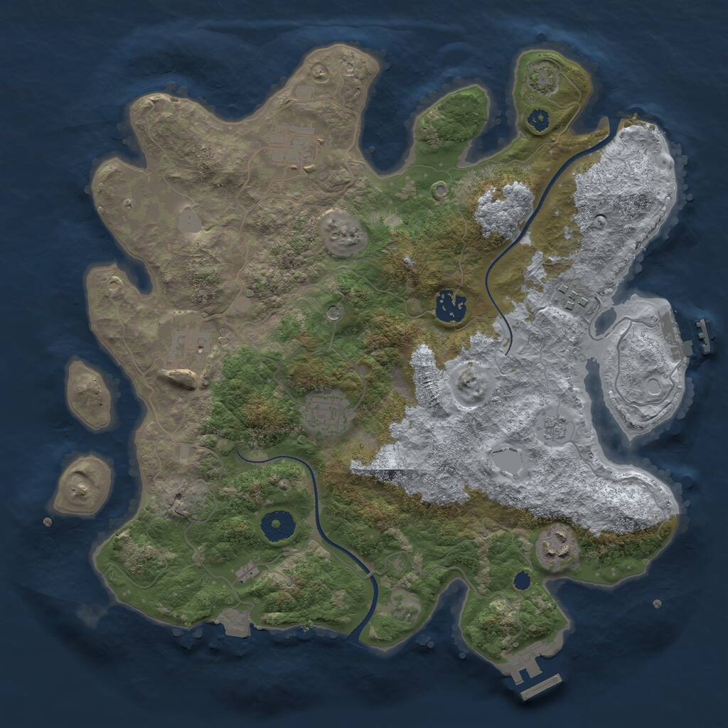 Rust Map: Procedural Map, Size: 3400, Seed: 329410, 12 Monuments