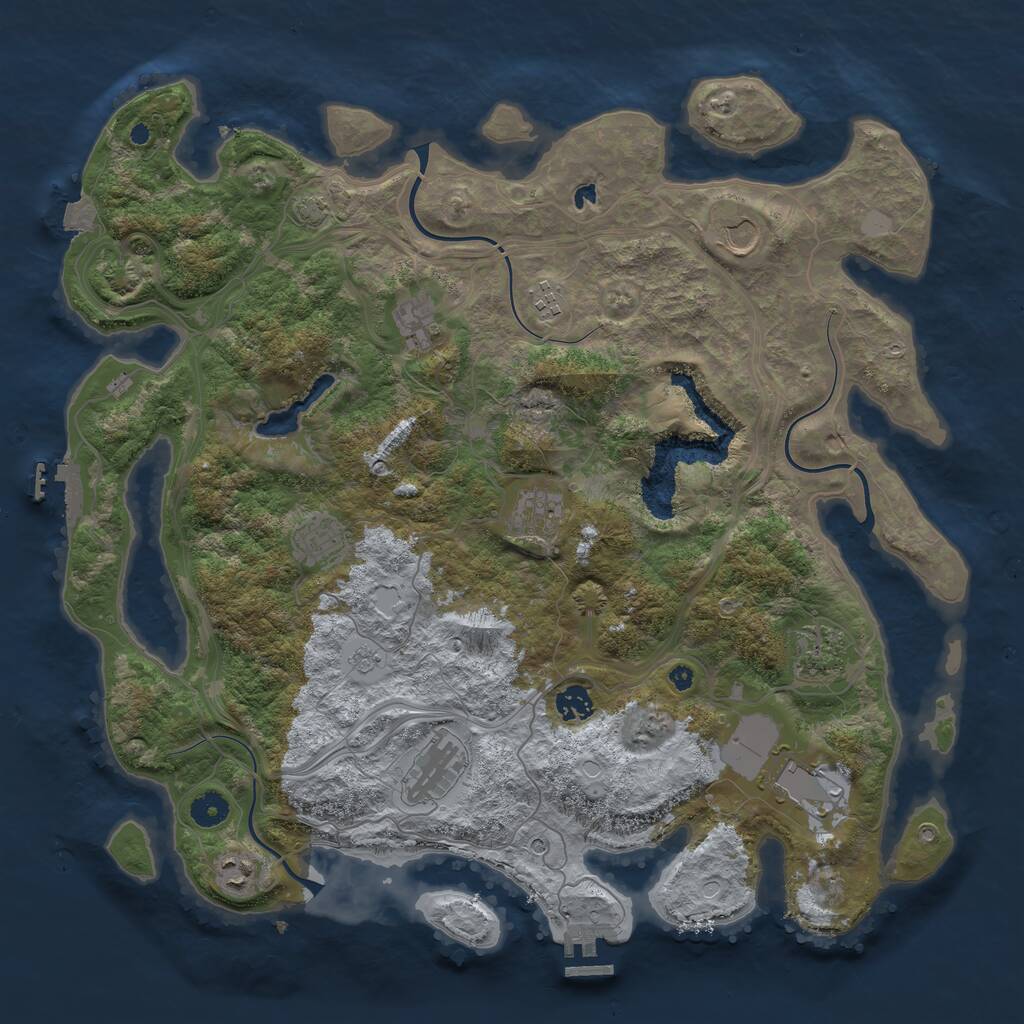 Rust Map: Procedural Map, Size: 4250, Seed: 1451207601, 16 Monuments