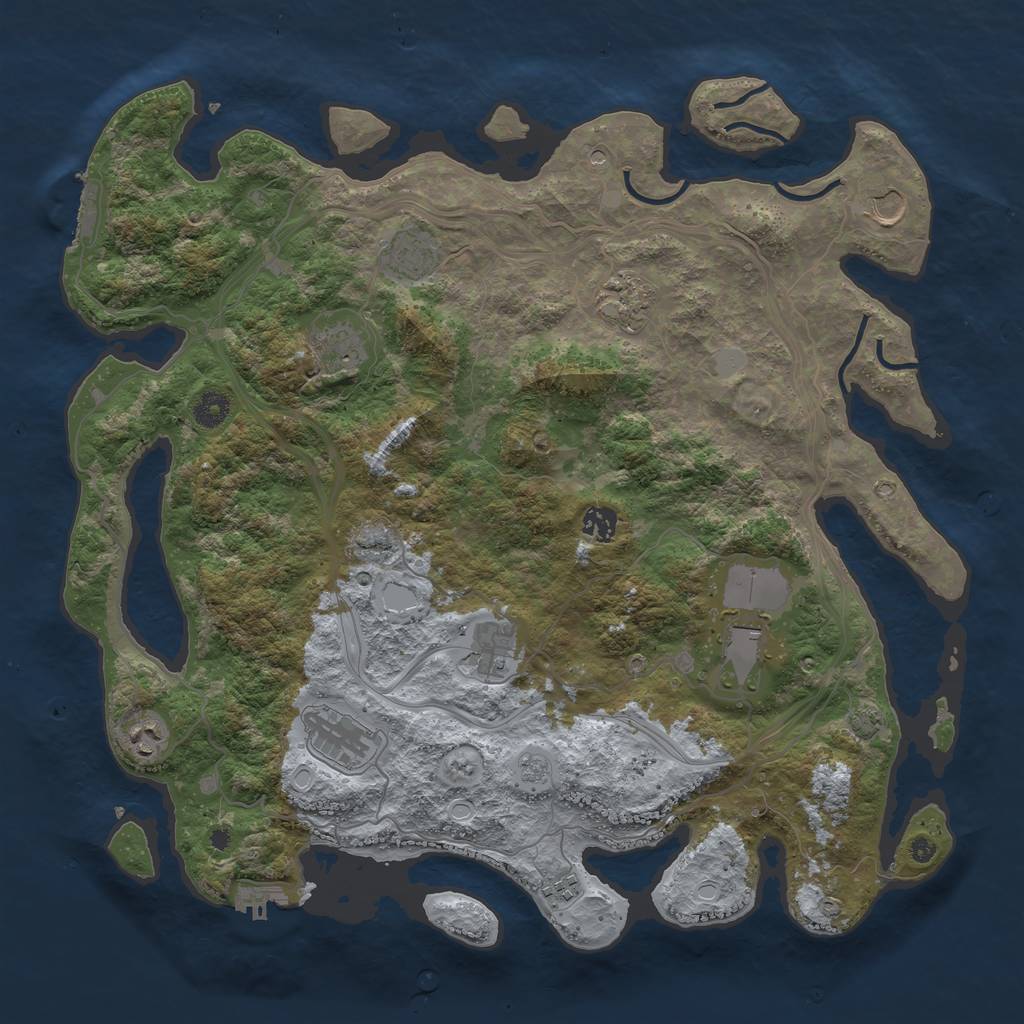 Rust Map: Procedural Map, Size: 4250, Seed: 1451207601, 17 Monuments