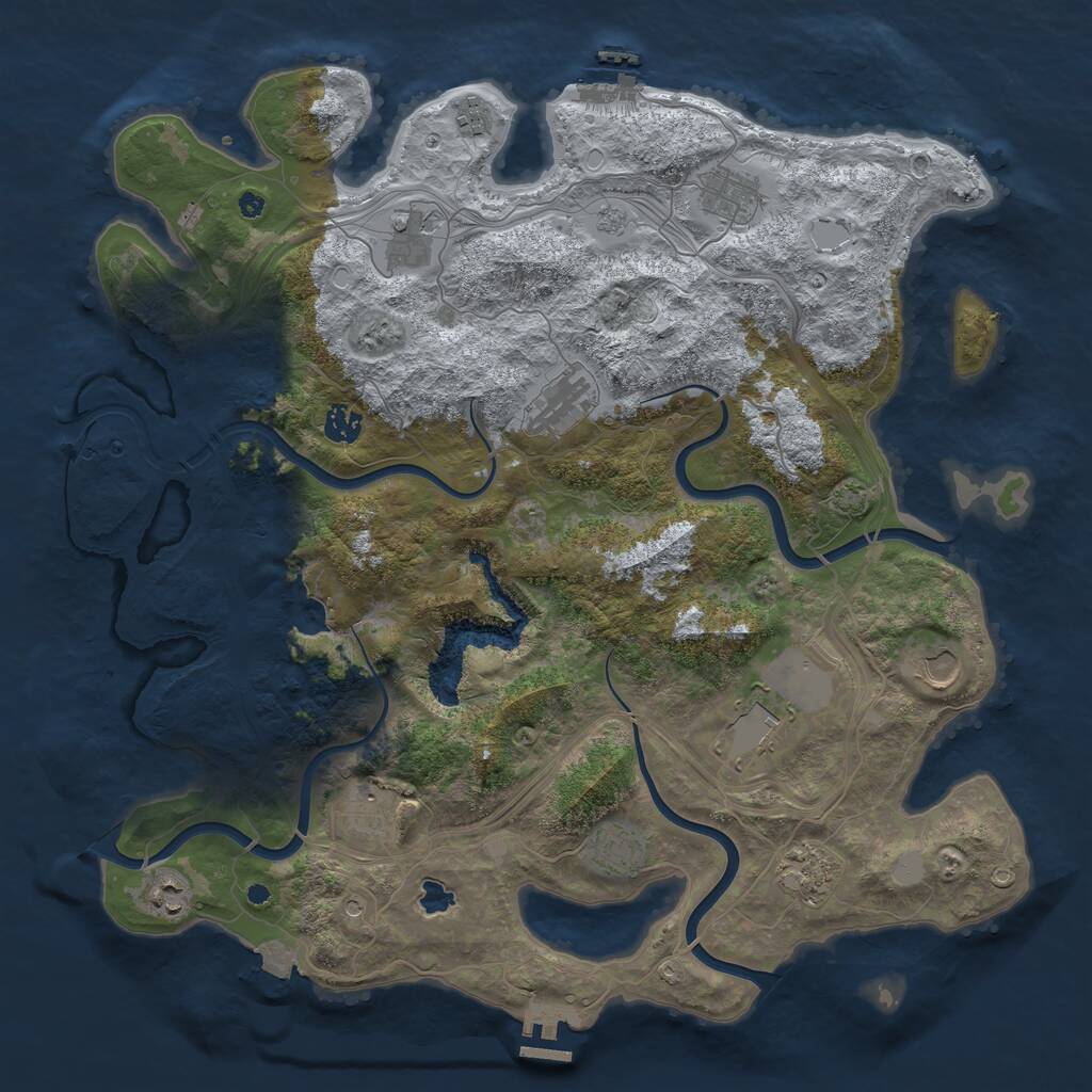 Rust Map: Procedural Map, Size: 4250, Seed: 899216528, 17 Monuments