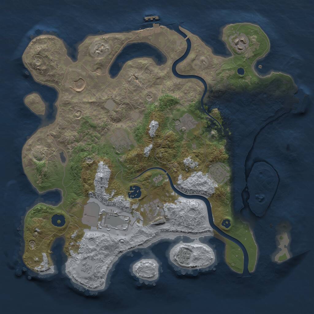 Rust Map: Procedural Map, Size: 3500, Seed: 40875511, 15 Monuments
