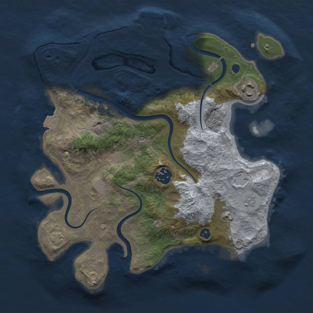 Rust Map: Procedural Map, Size: 3000, Seed: 871193356, 8 Monuments