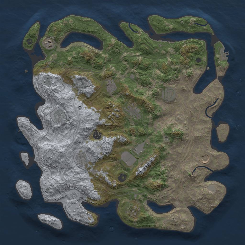 Rust Map: Procedural Map, Size: 4250, Seed: 52289292, 20 Monuments