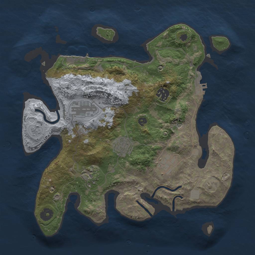 Rust Map: Procedural Map, Size: 3000, Seed: 1560790145, 12 Monuments
