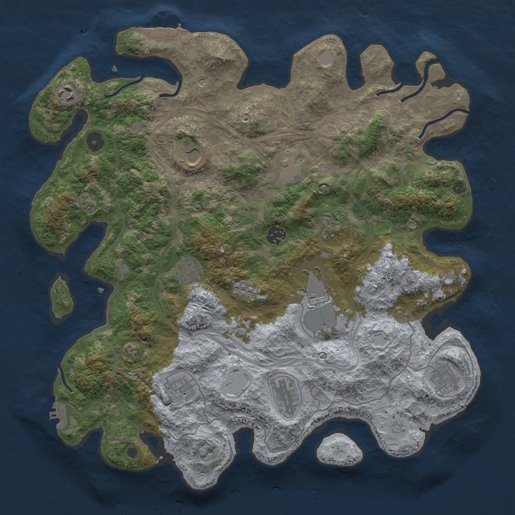 Rust Map: Procedural Map, Size: 4250, Seed: 1552670865, 20 Monuments