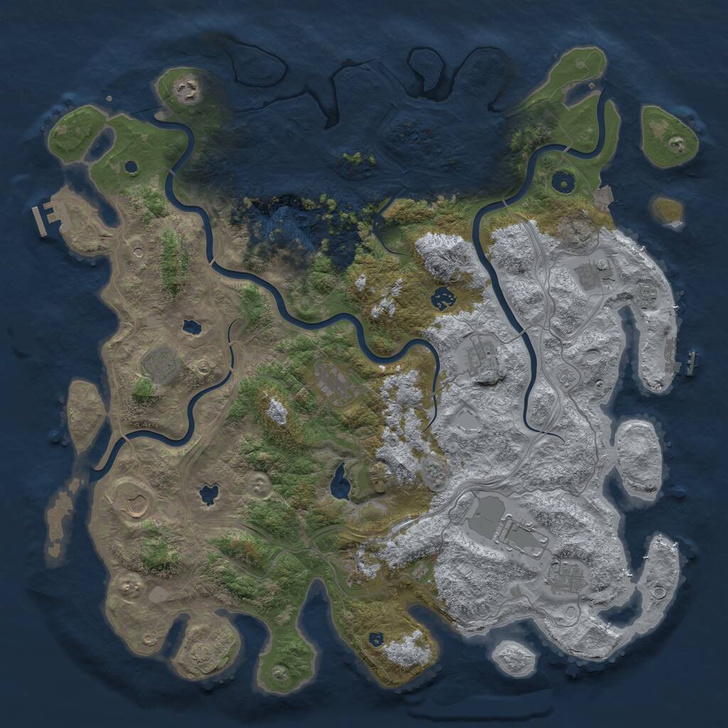 Rust Map: Procedural Map, Size: 4800, Seed: 147891615, 17 Monuments
