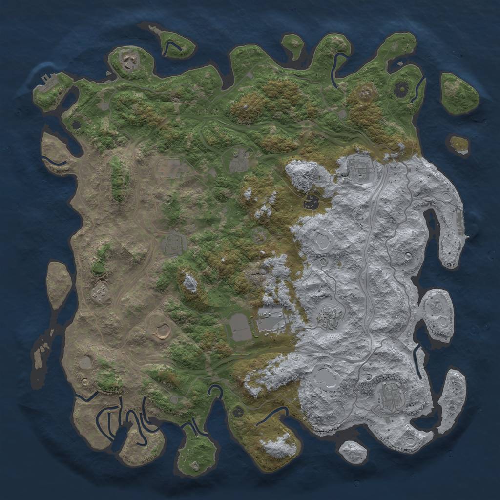 Rust Map: Procedural Map, Size: 4800, Seed: 147891615, 20 Monuments