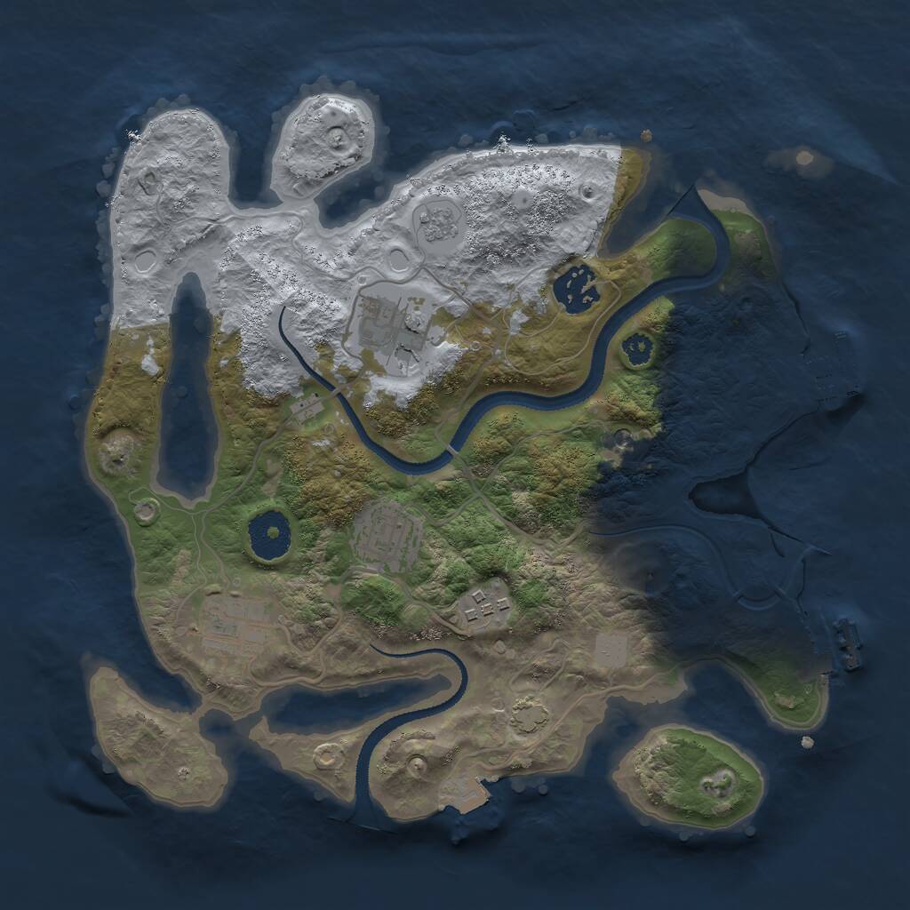 Rust Map: Procedural Map, Size: 3000, Seed: 4523431, 11 Monuments