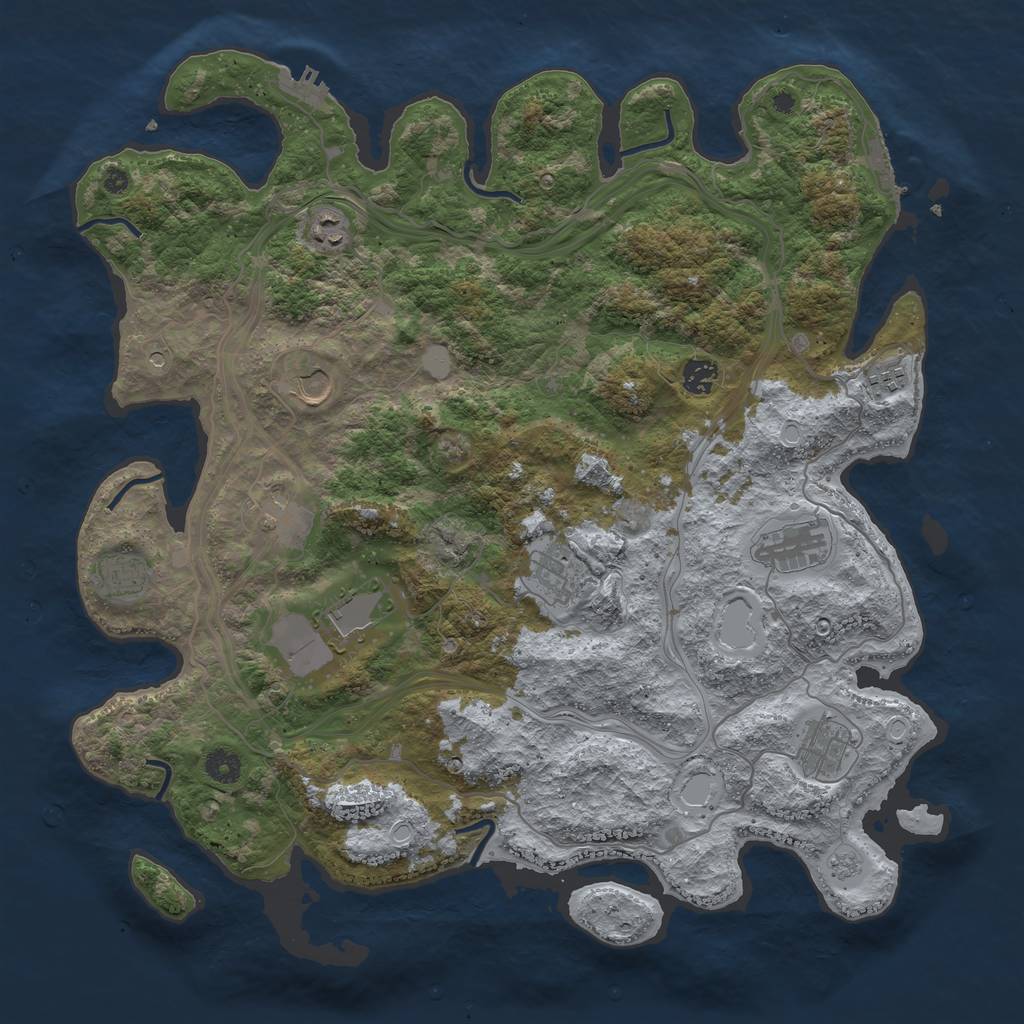Rust Map: Procedural Map, Size: 4300, Seed: 82585258, 19 Monuments