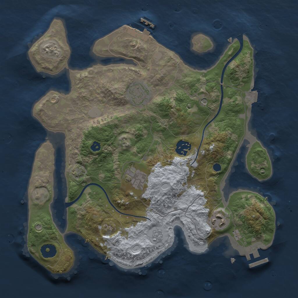 Rust Map: Procedural Map, Size: 3000, Seed: 1354565675, 10 Monuments