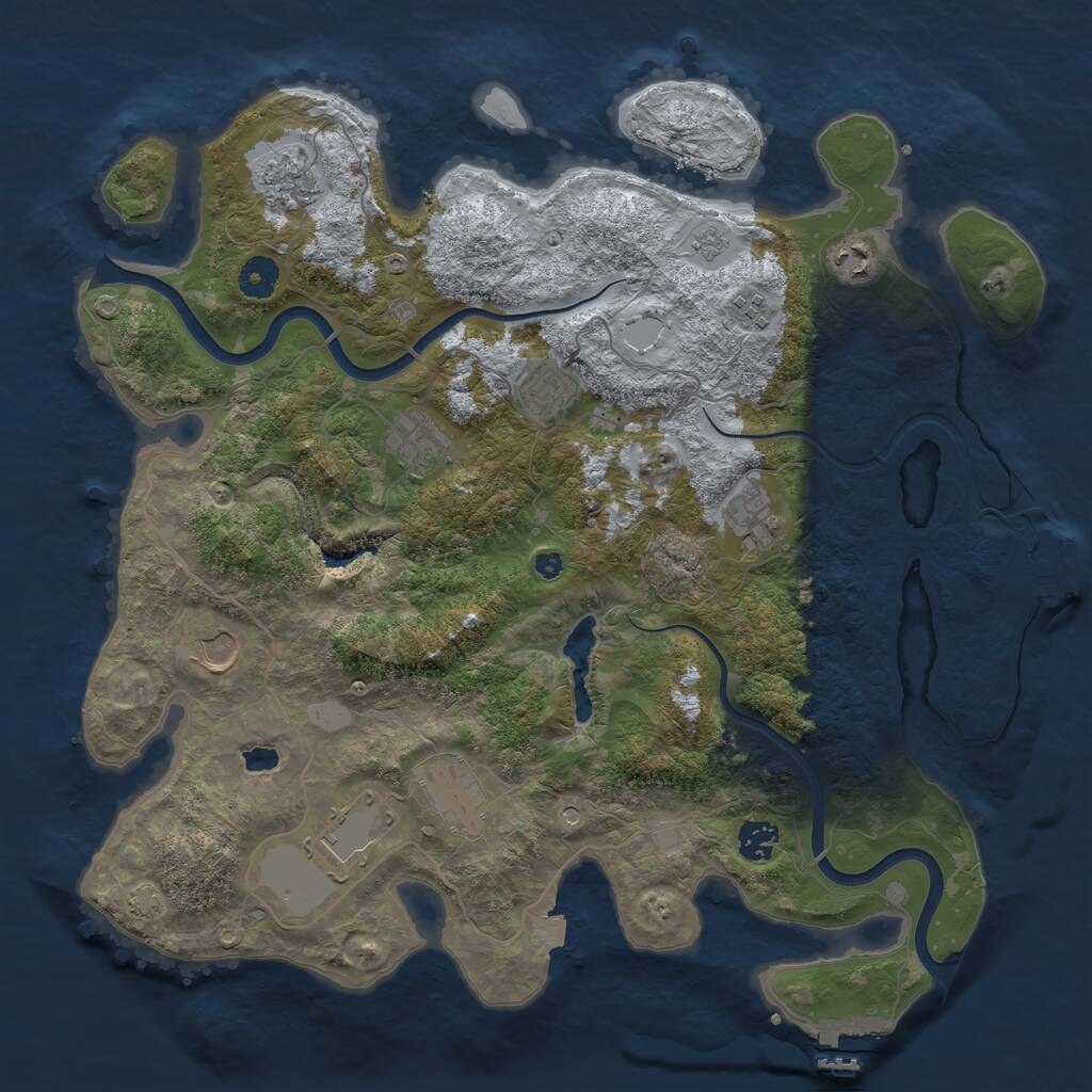 Rust Map: Procedural Map, Size: 4000, Seed: 1003820647, 16 Monuments