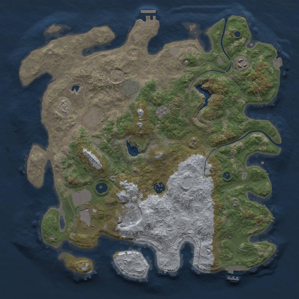 Rust Map: Procedural Map, Size: 4000, Seed: 23384009, 13 Monuments