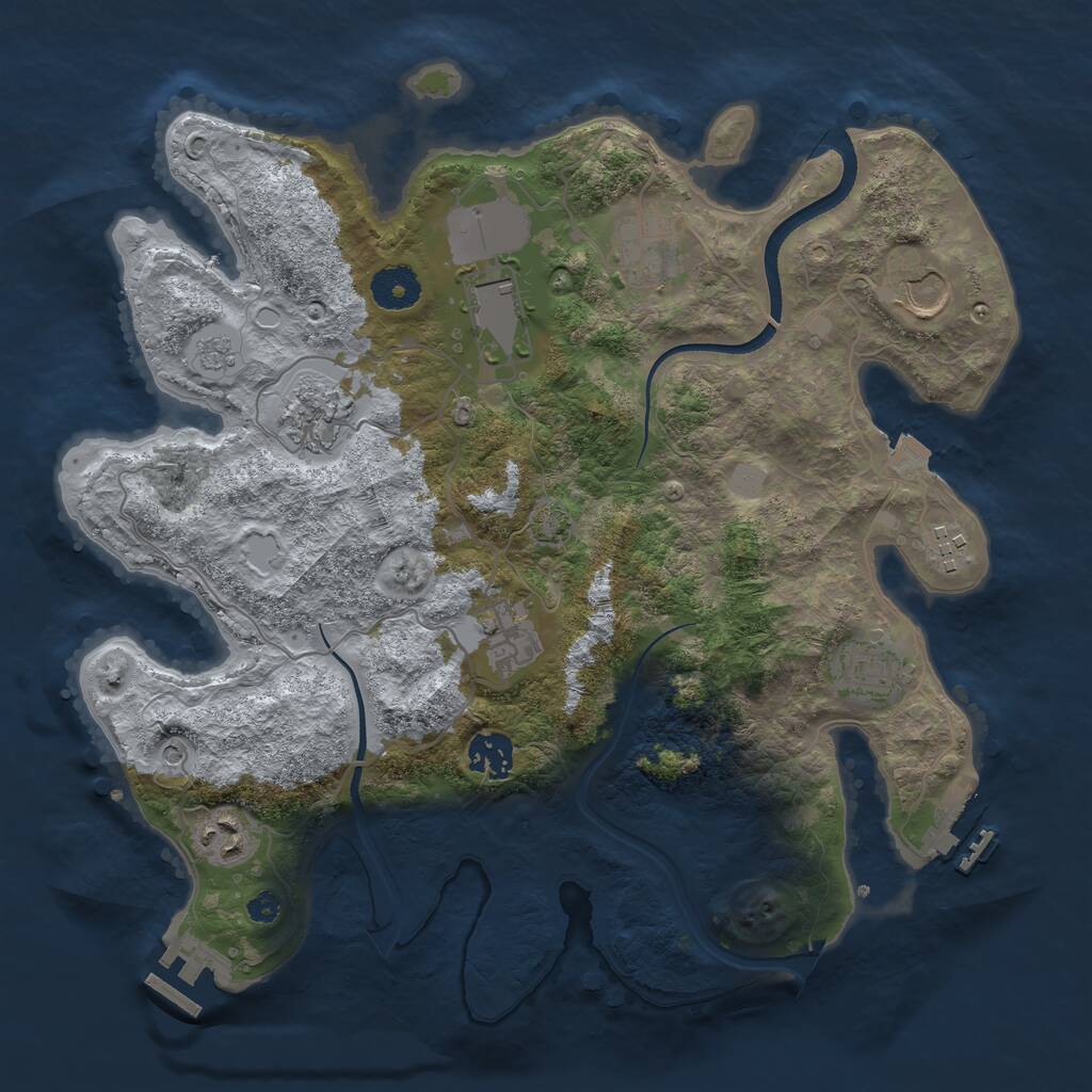 Rust Map: Procedural Map, Size: 3500, Seed: 6361672, 15 Monuments